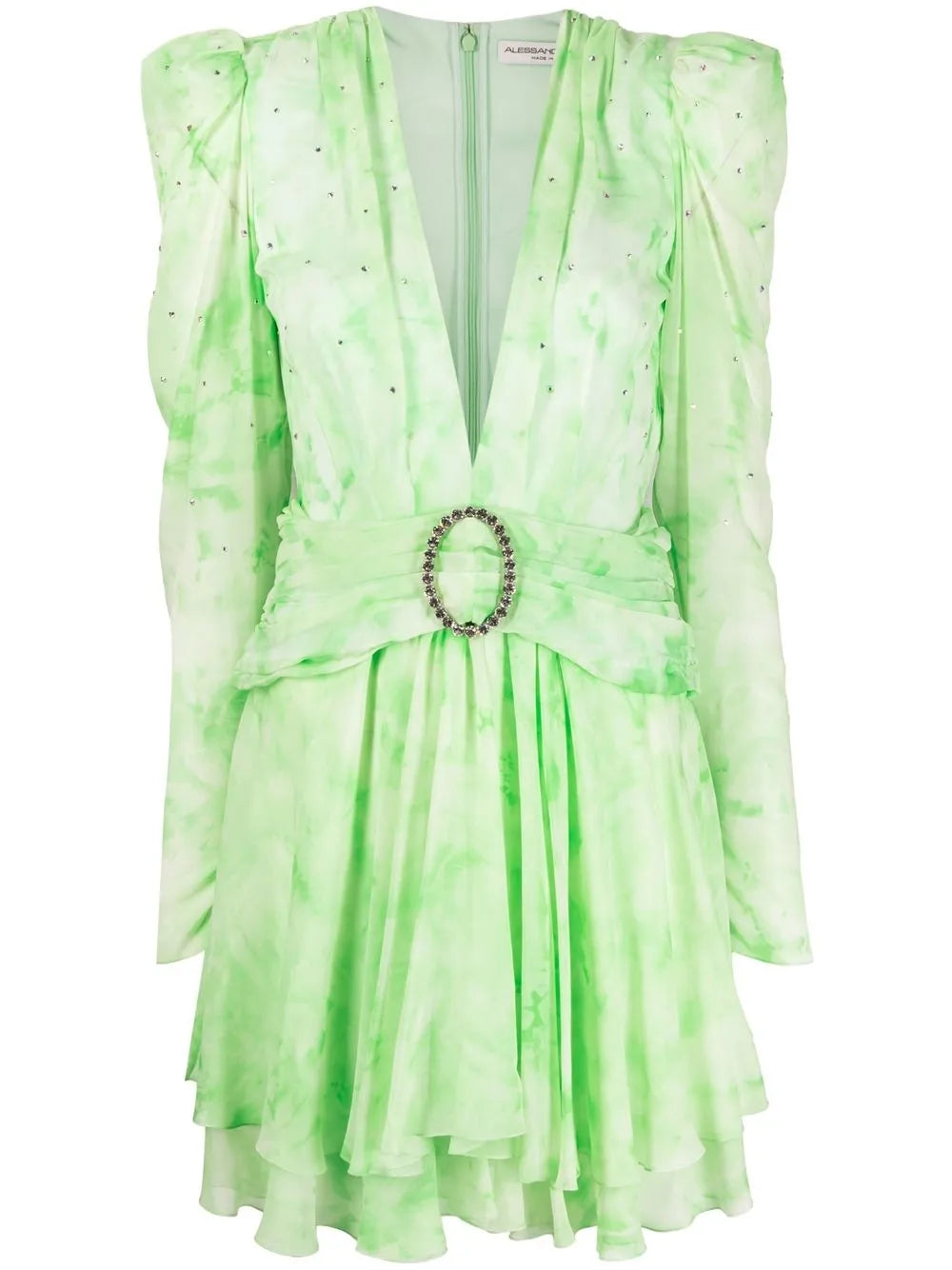 Crystal-Embellished Silk Minidress