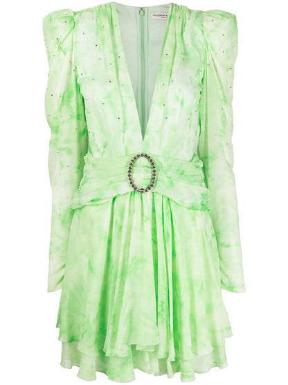 Crystal-Embellished Silk Minidress