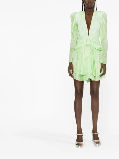 Crystal-Embellished Silk Minidress