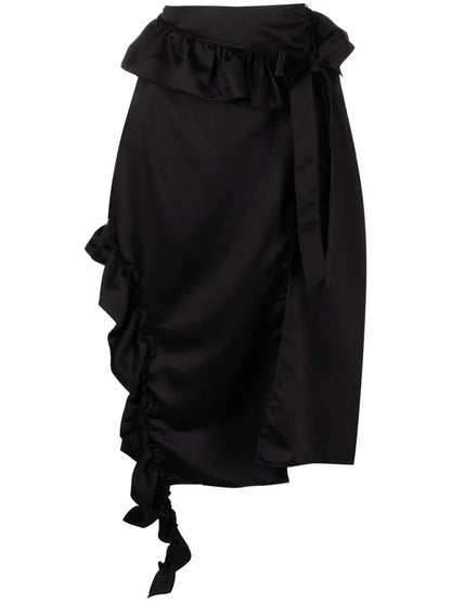 Ruffle-Trim Midi Skirt
