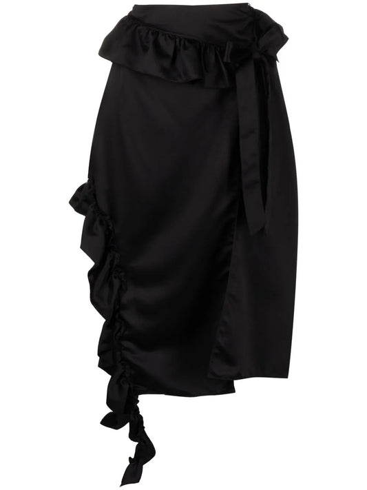 Ruffle-Trim Midi Skirt