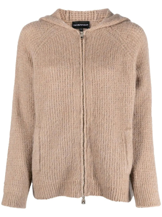 Hooded Zip-Front Cardigan