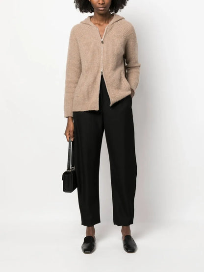 Hooded Zip-Front Cardigan
