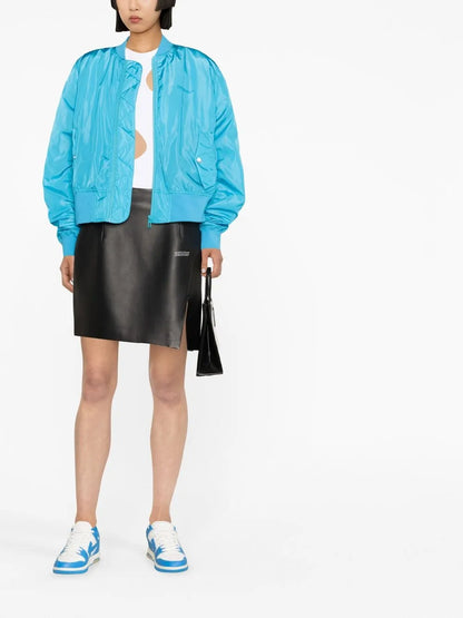 Diag-Stripe Print Bomber Jacket