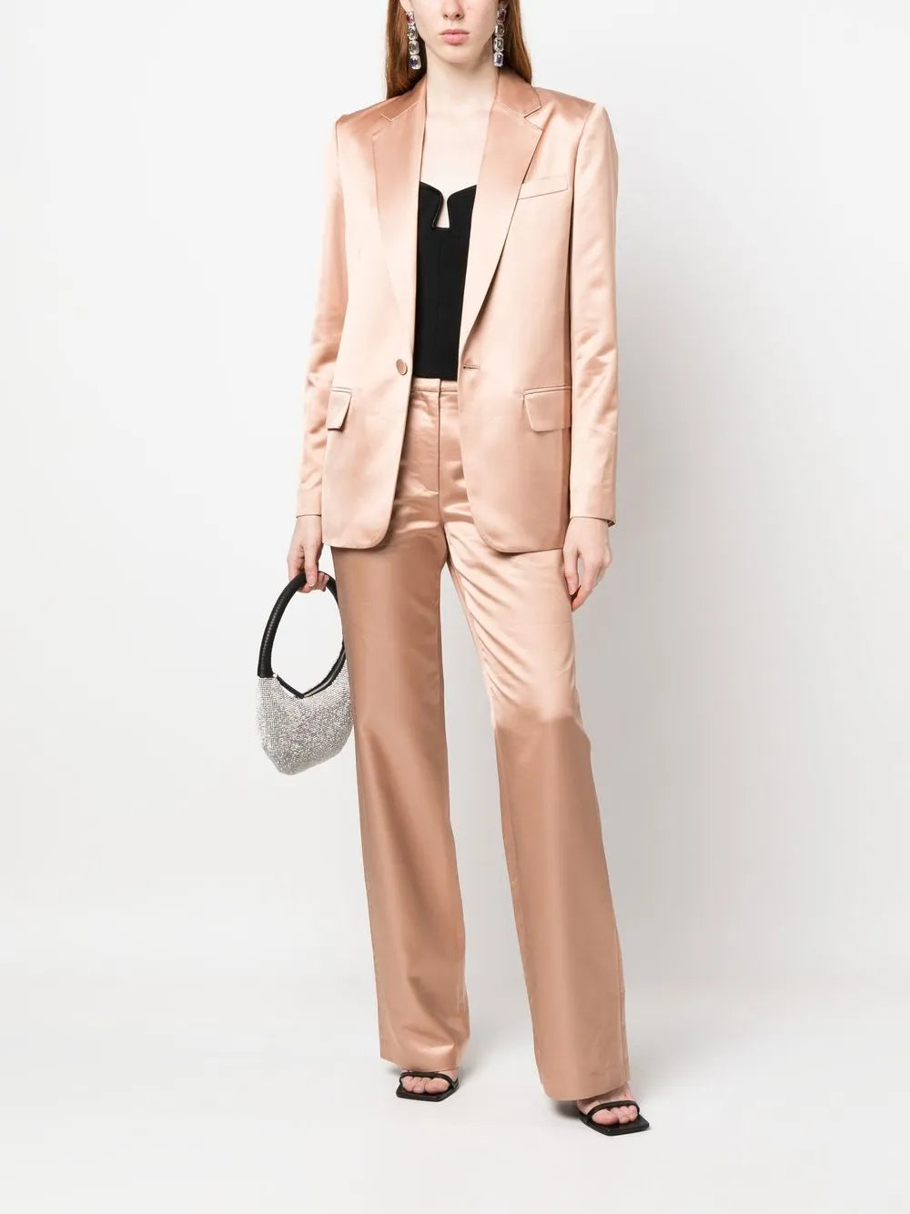 Straight-Leg Satin Trousers
