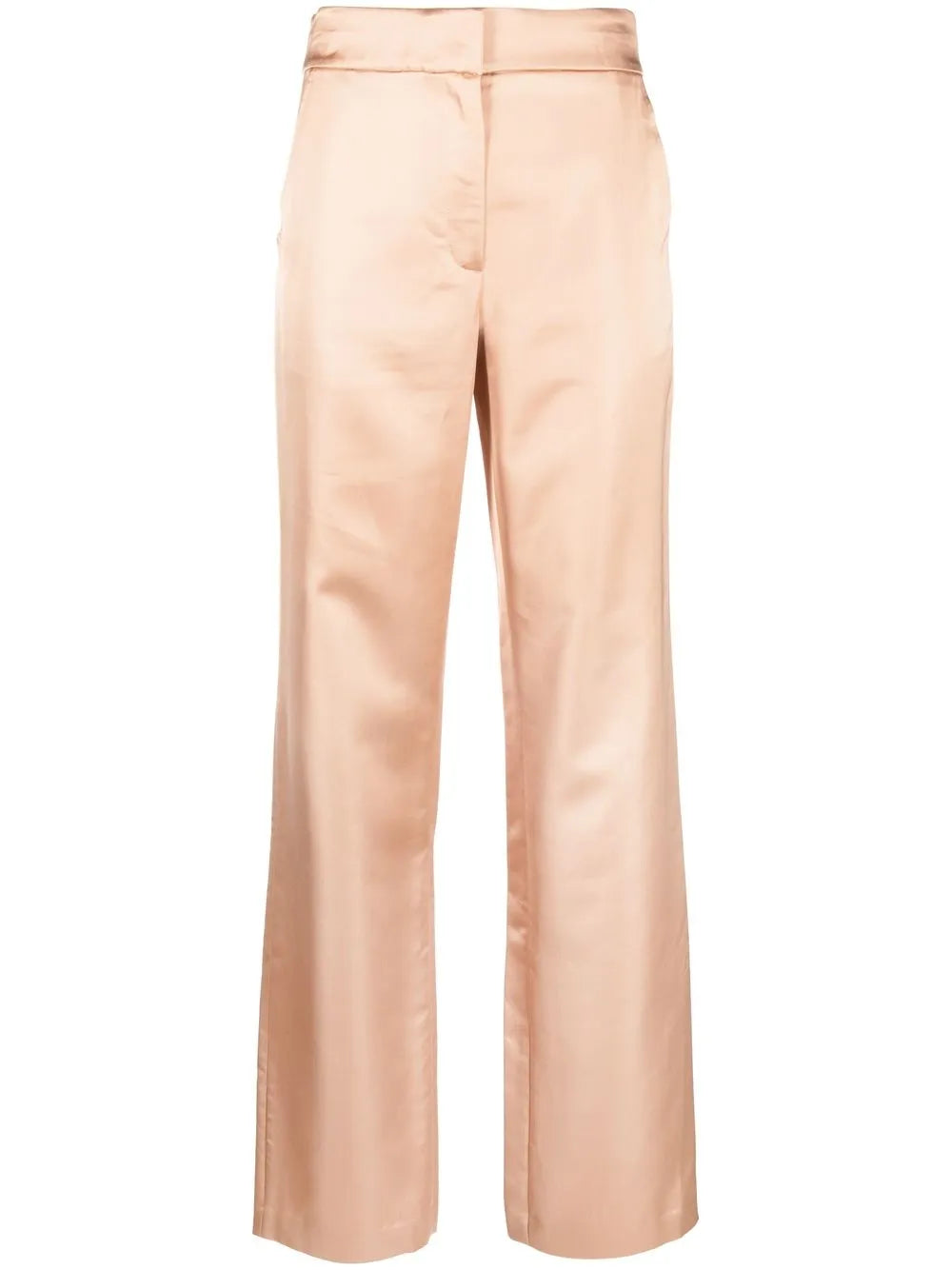 Straight-Leg Satin Trousers
