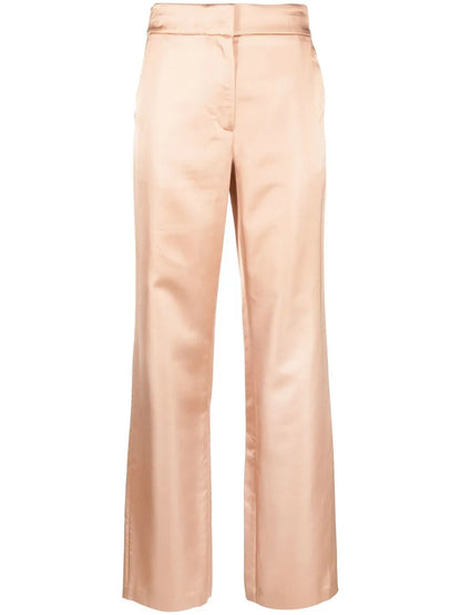 Straight-Leg Satin Trousers