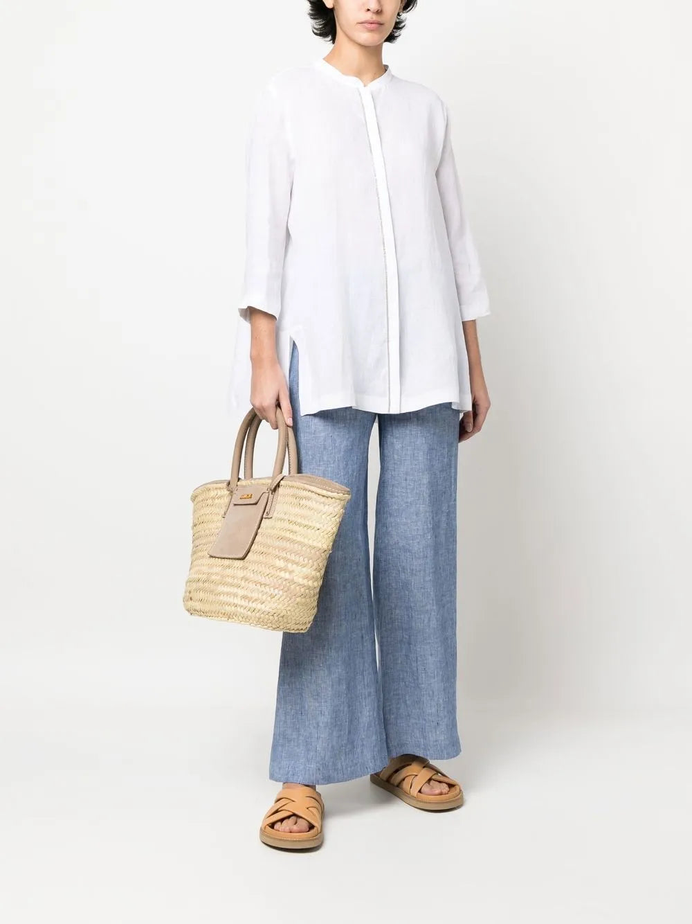 Linen Half-Sleeve Blouse