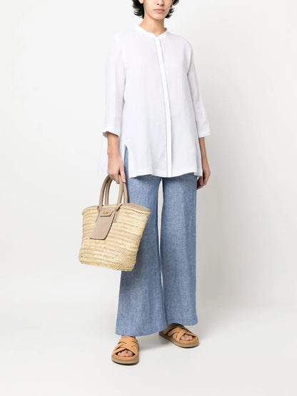 Linen Half-Sleeve Blouse