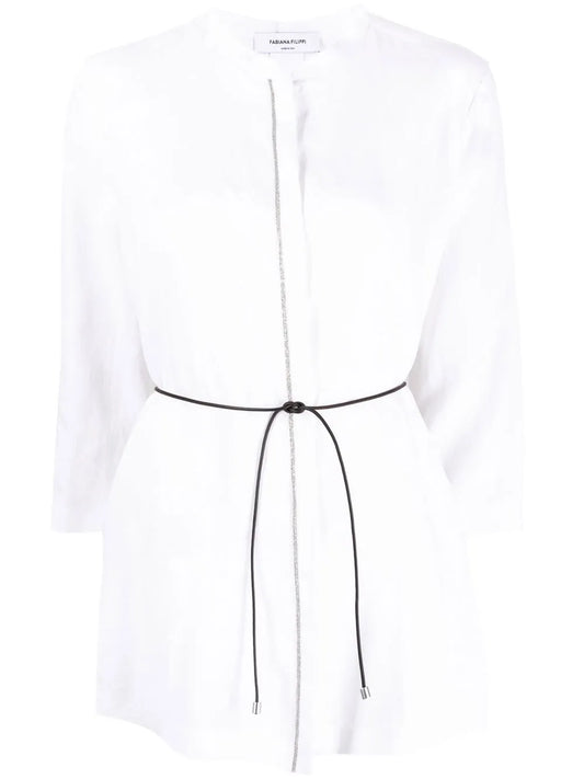 Linen Half-Sleeve Blouse