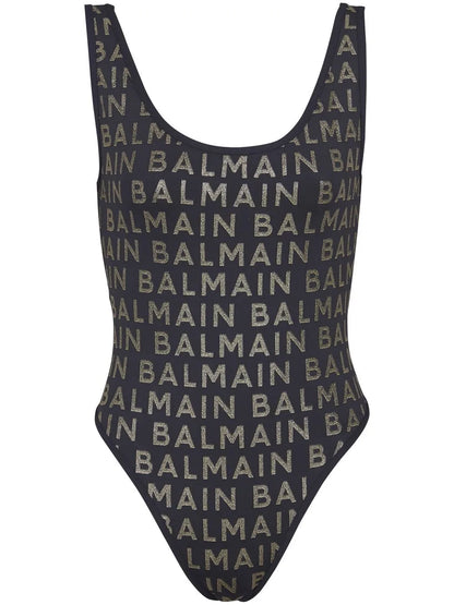 Logo-Print Sleeveless Swimsuit
