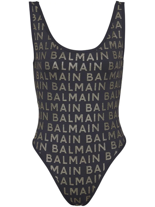 Logo-Print Sleeveless Swimsuit