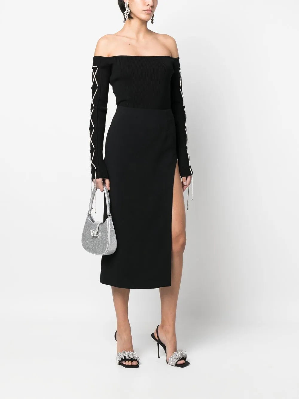 High-Waisted Side-Slit Skirt