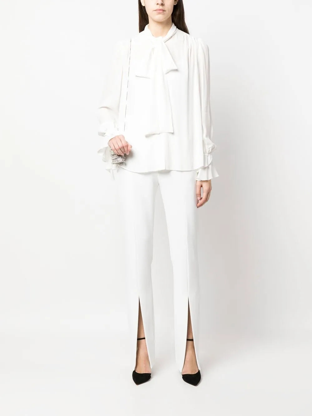 Bow-Detail Draped Shirt