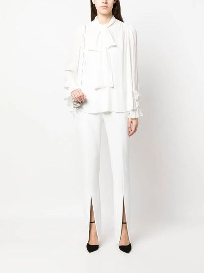Bow-Detail Draped Shirt