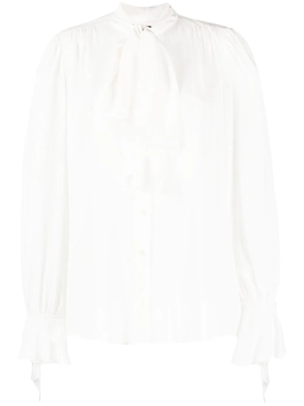 Bow-Detail Draped Shirt