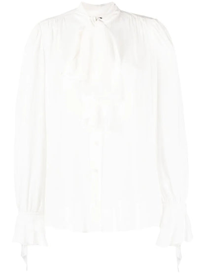 Bow-Detail Draped Shirt
