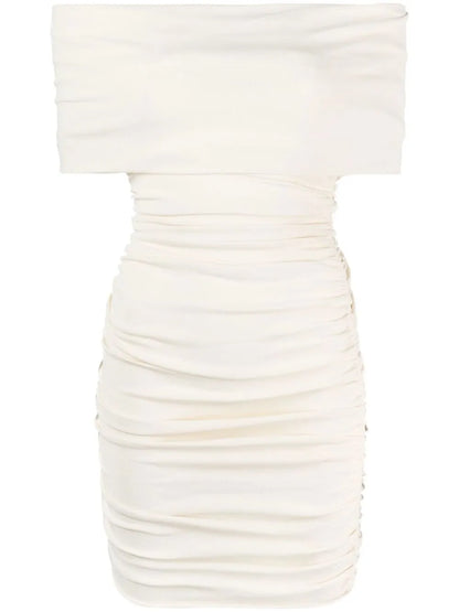 Ruched Off-Shoulder Dress