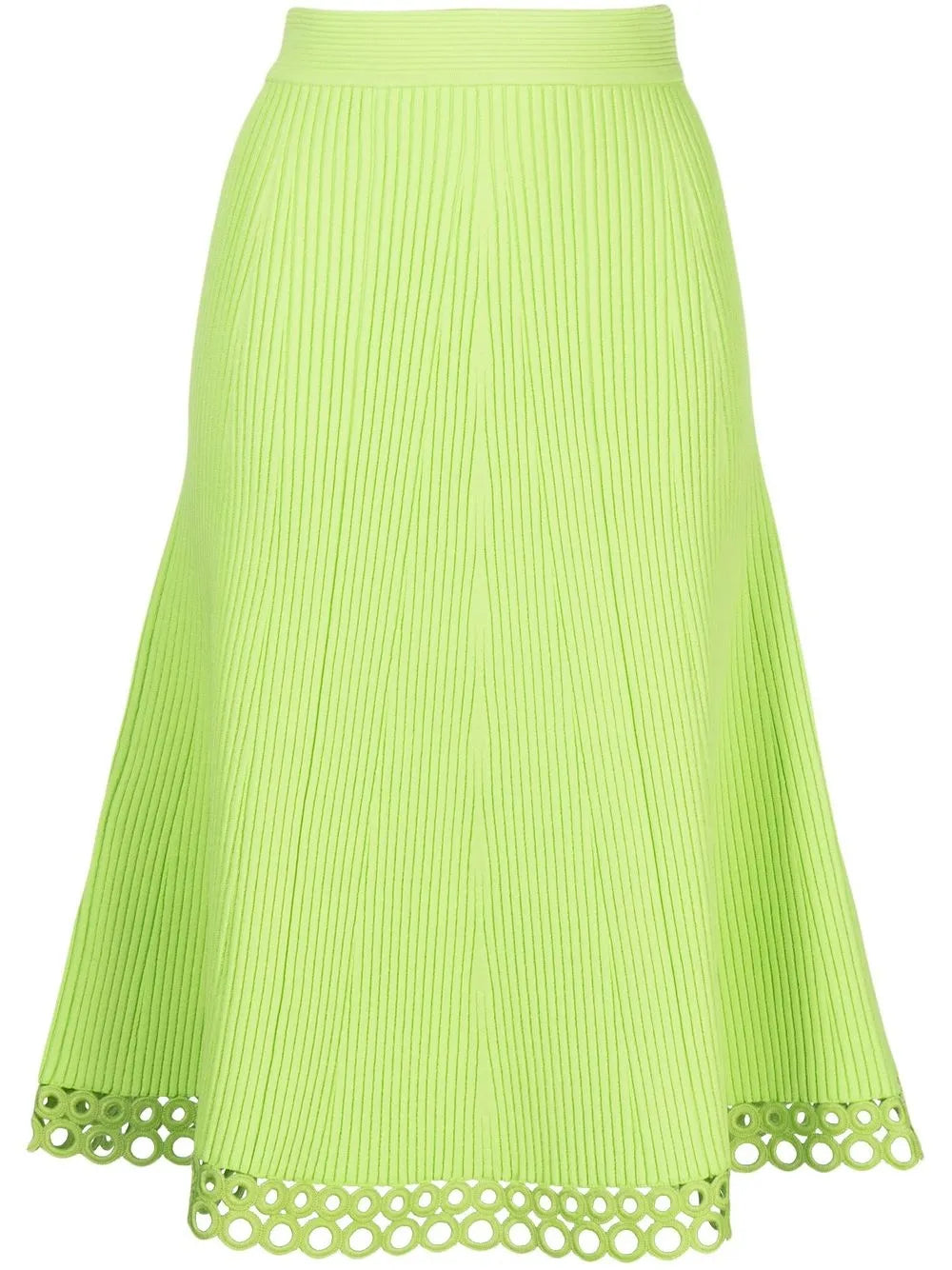 A-Line Ribbed Midi Skirt