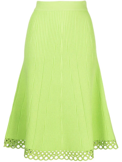 A-Line Ribbed Midi Skirt