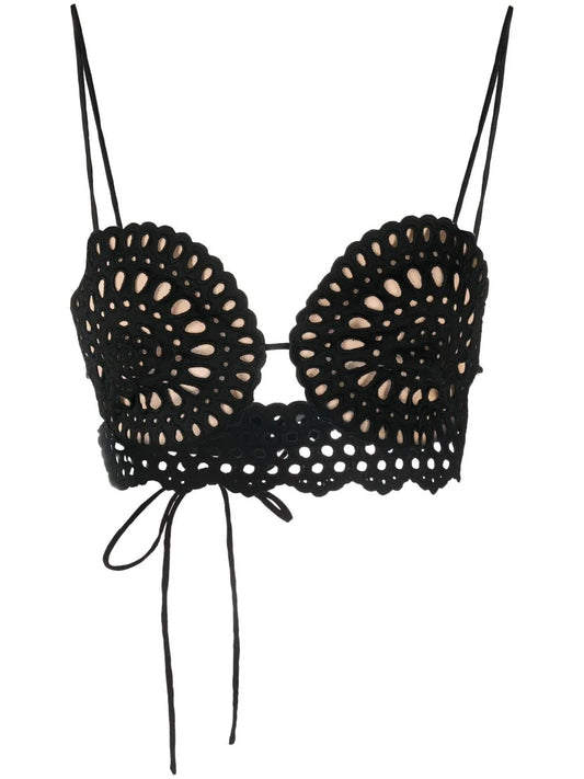 Broderie-Anglaise Cropped Top