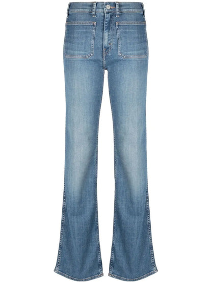 Stonewash Straight-Leg Jeans