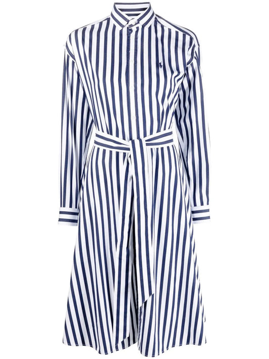 Long-Sleeve Striped Shirt Dress