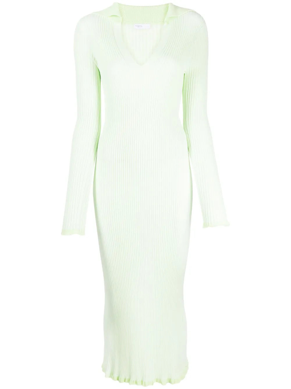 Long-Sleeved Ribbed Polo Dress