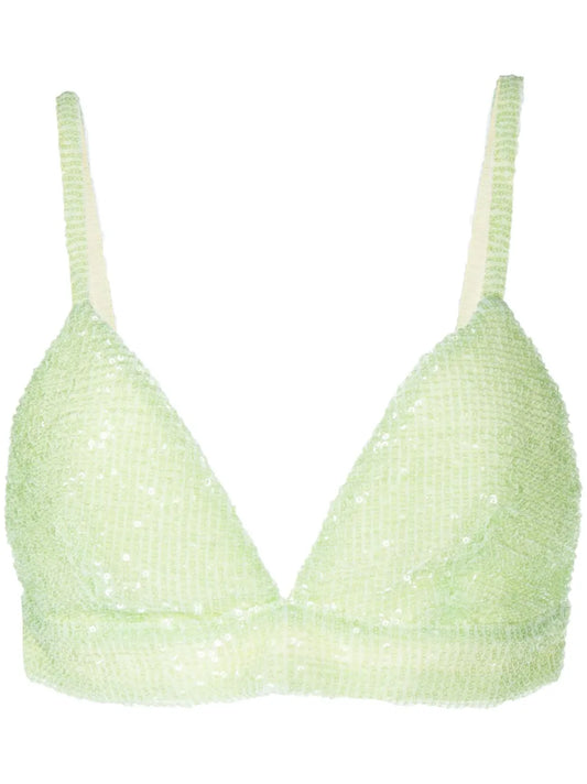 Sequin-Embellished Bralette Top