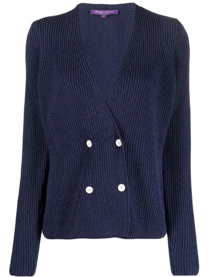 Double Breasted V-Neck Cardigan