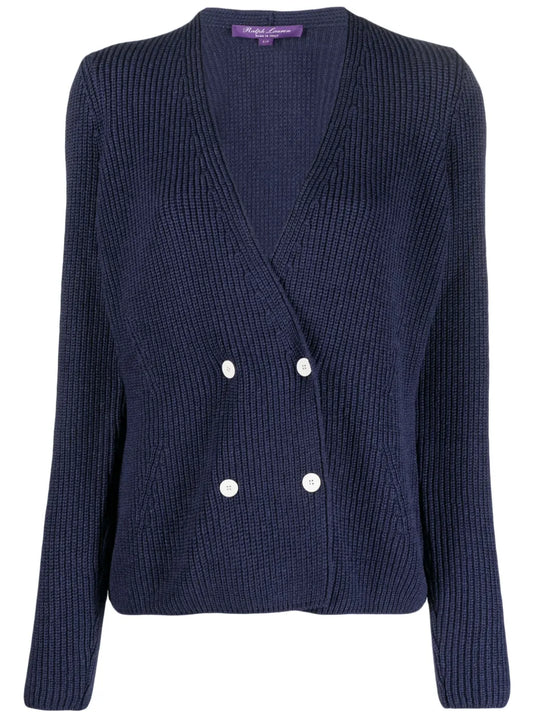 Double Breasted V-Neck Cardigan