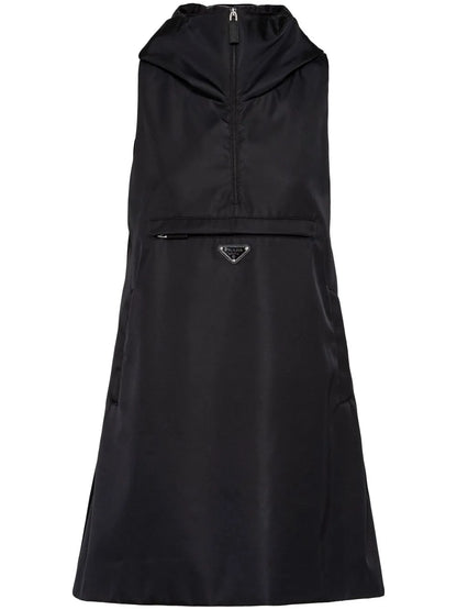 Triangle Logo Hooded Minidress