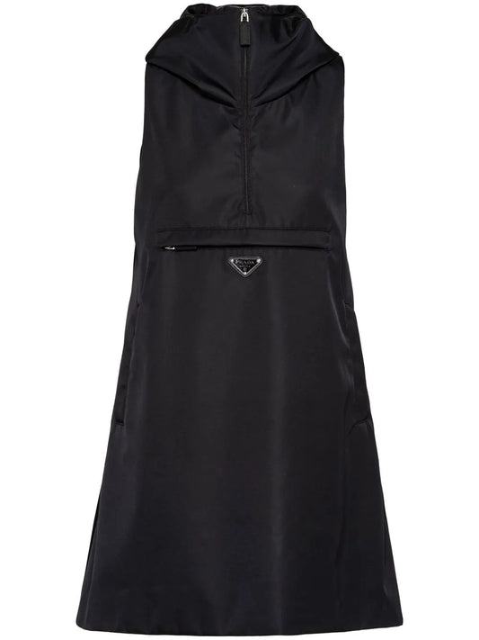 Triangle Logo Hooded Minidress
