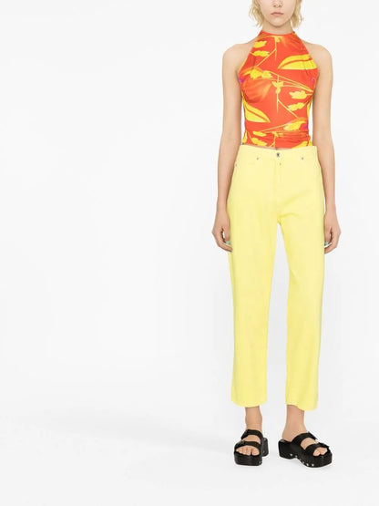 Cropped Straight-Leg Jeans