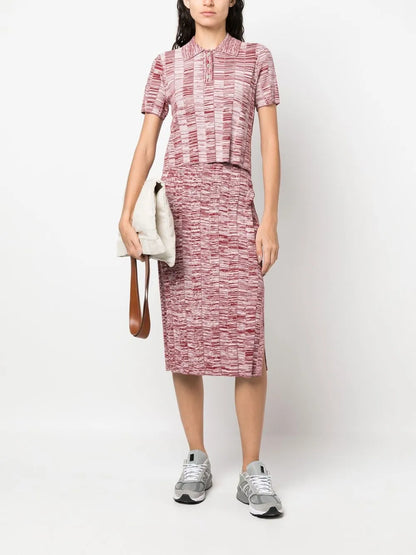 Distressed-Effect Pleated Skirt