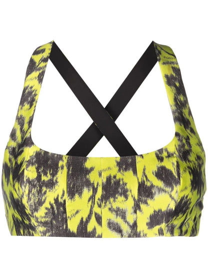 Floral-Print Cross-Strap Bralette