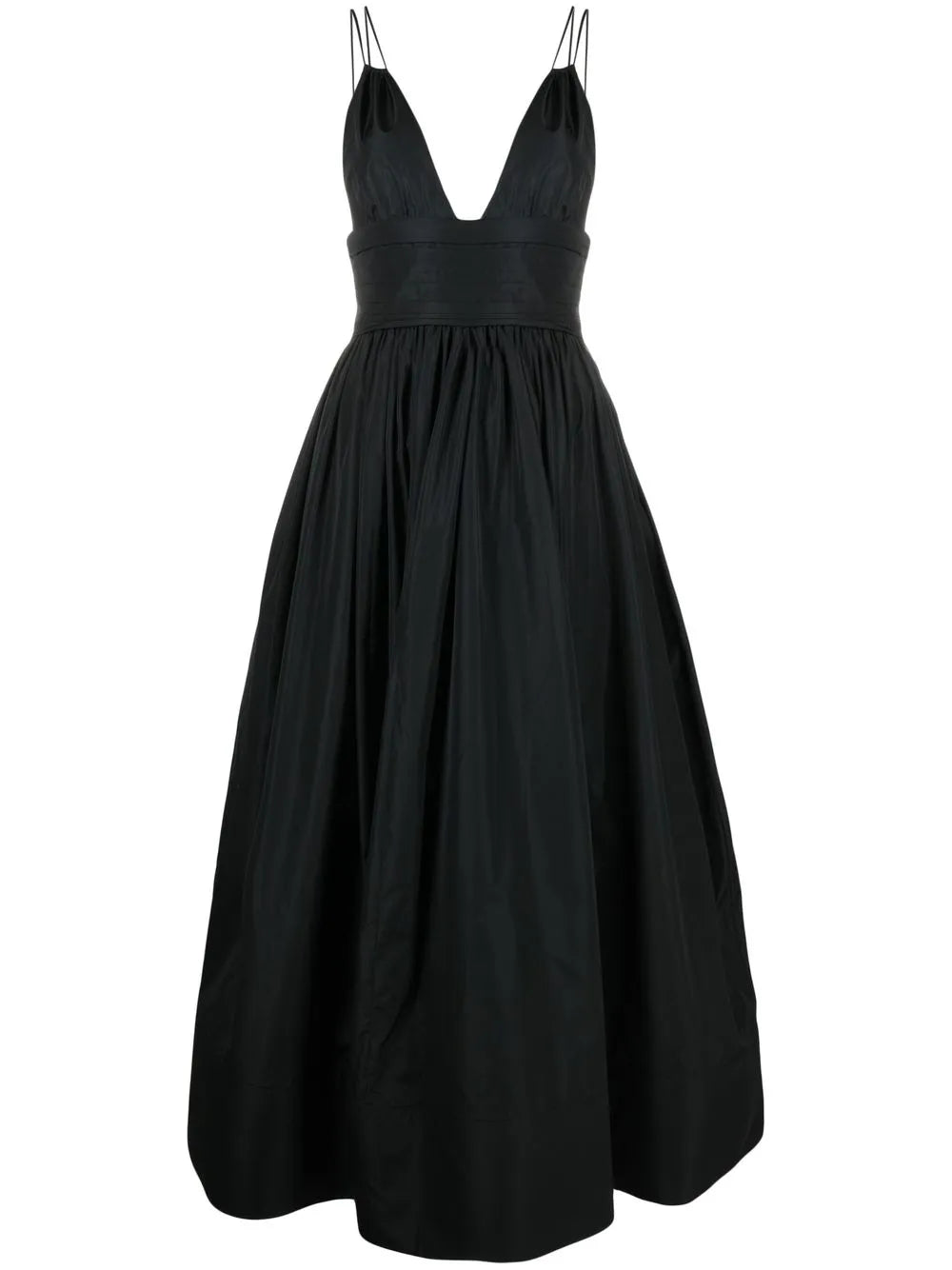 V-Neck A-Line Midi Dress
