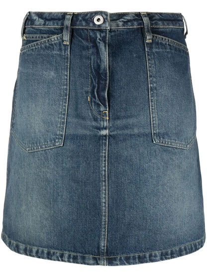 A-Line Denim Miniskirt
