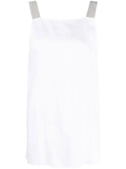 Metallic Strap Linen Top
