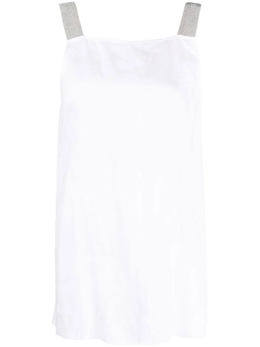 Metallic Strap Linen Top