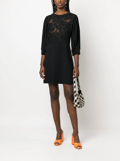 Floral-Panelled Mini Dress