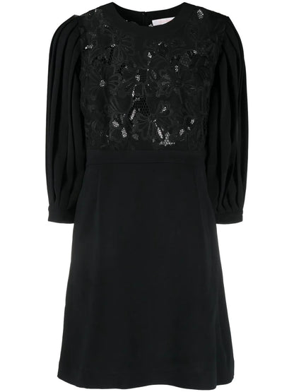 Floral-Panelled Mini Dress