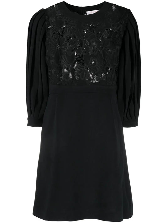 Floral-Panelled Mini Dress