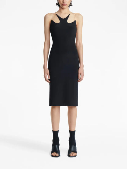 Scoop-Back Midi-Dress