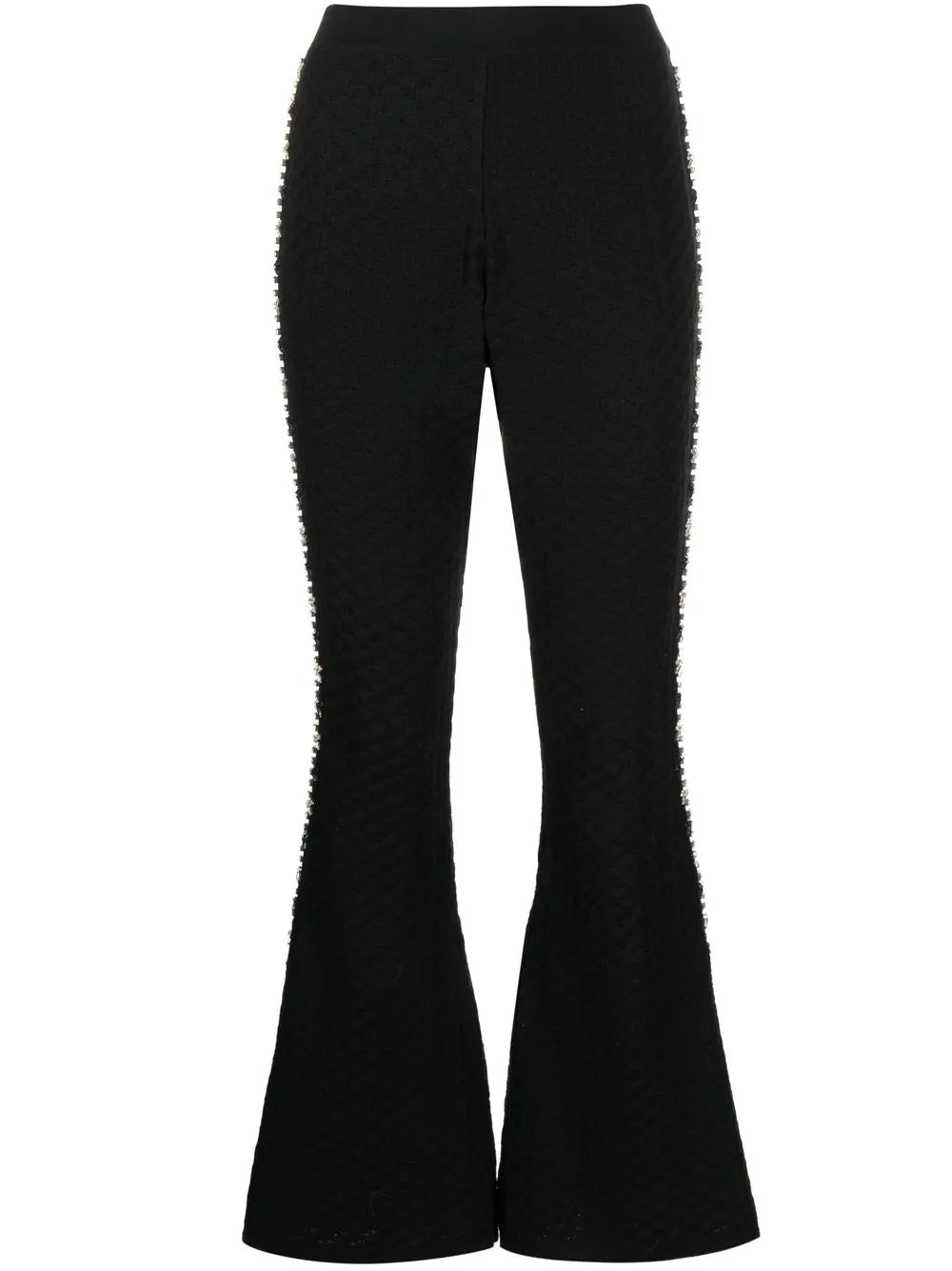 Knitted Embellished Flared Trousers