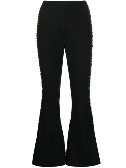 Knitted Embellished Flared Trousers