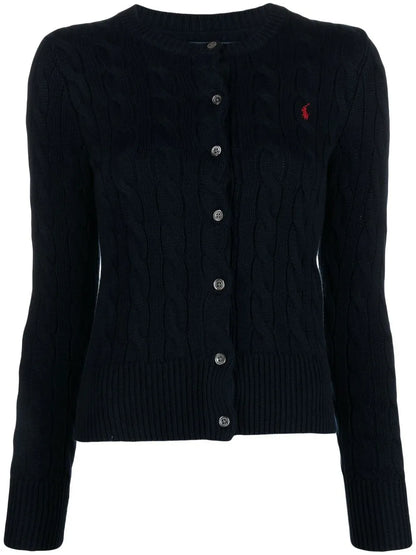 Polo Pony Cable-Knit Cardigan
