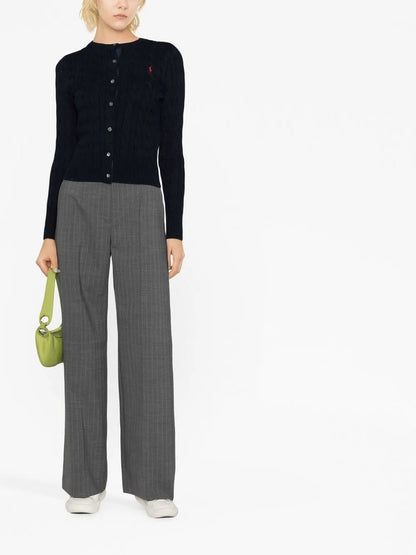 Polo Pony Cable-Knit Cardigan