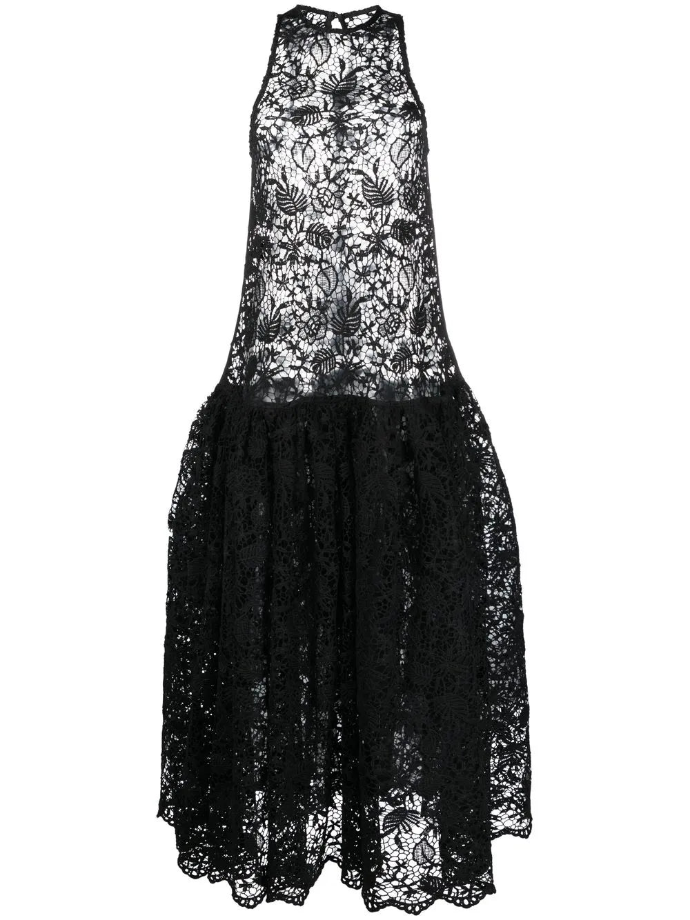 Sheer Pattern-Lace Gown