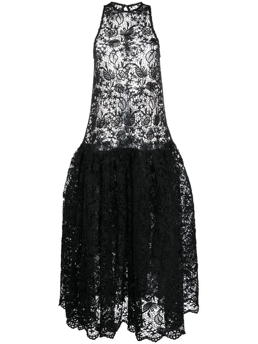Sheer Pattern-Lace Gown